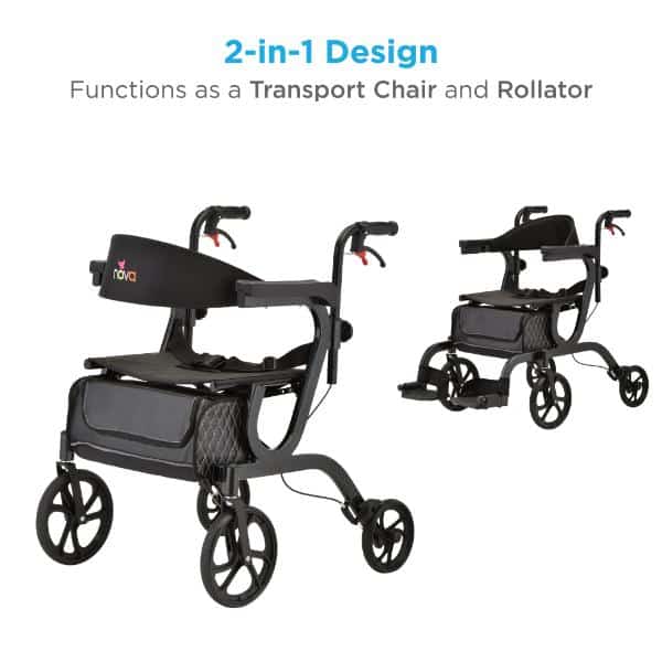NOVA Gemini – The Ultimate 2-in-1 Rollator & Transport Chair