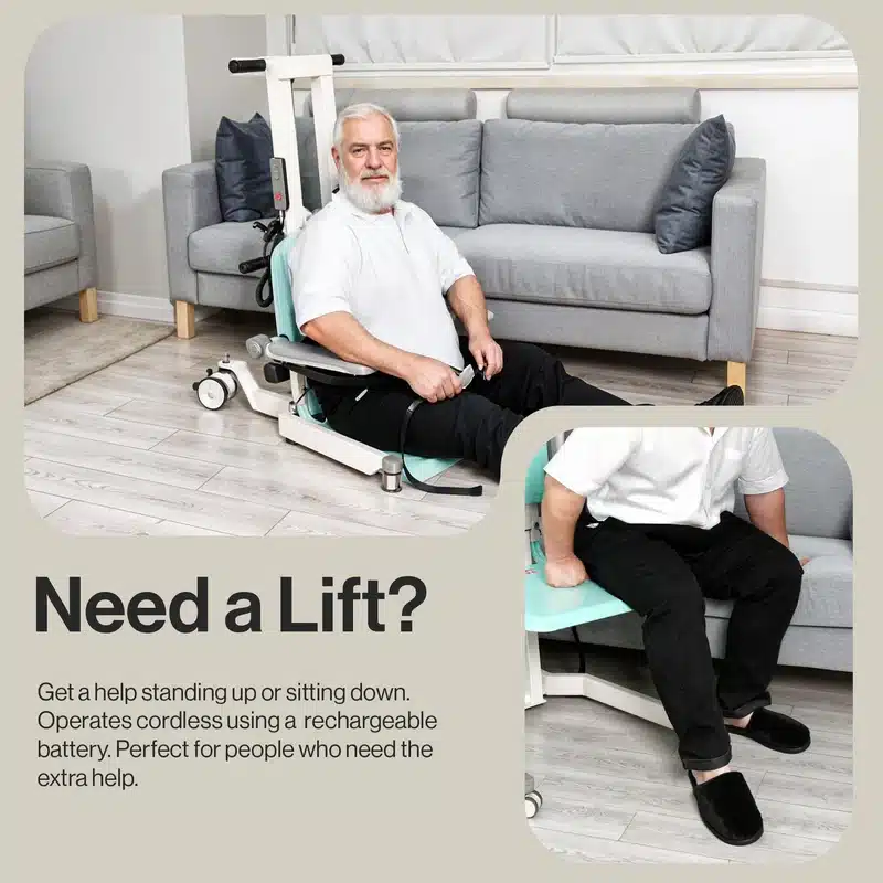 GoRise TX Patient Transfer Lift 500 lb Capacity, Portable Floor-to-Stand with Ergonomic Support - Image 6