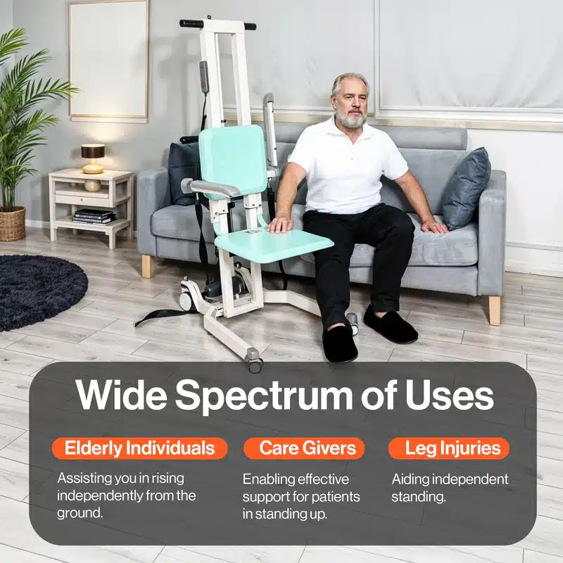 GoRise TX Patient Transfer Lift 500 lb Capacity, Portable Floor-to-Stand with Ergonomic Support - Image 8