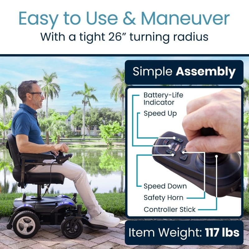 Power Wheelchair Model C (MOB1094BLU) - Image 2