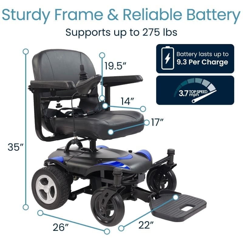 Power Wheelchair Model C (MOB1094BLU) - Image 4
