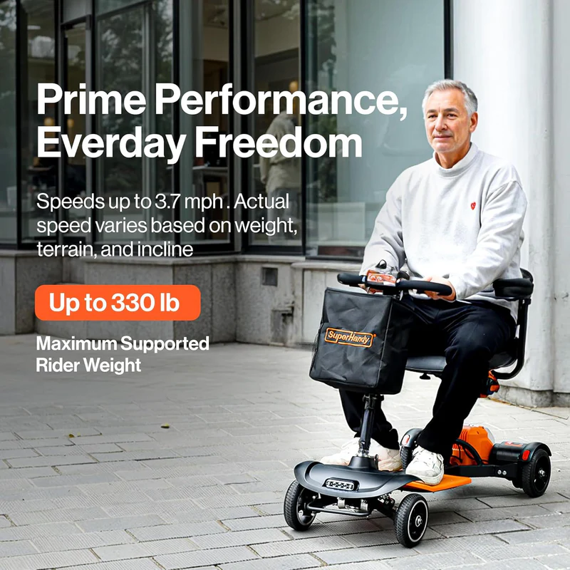 SuperHandy Passport Prime Mobility Scooter – Foldable, Lightweight, and Travel-Ready with 48V Dual Li-Ion Batteries - Image 3