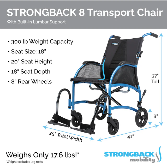 STRONGBACK Excursion 8 Transport Wheelchair - Image 3